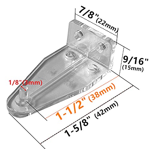 4pcs Hold Down Bracket for 2" Blinds Bottom Rail Hold Clips Clear Plastic with Install Screws 4 2inch