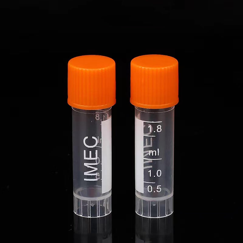 Cryogenic Vials 2ml - Cryo Tubes with Screw Caps - Self Standing Cryogenic Vial (2ml-Orange/(500pcs)) 2ml-Orange/(500pcs)