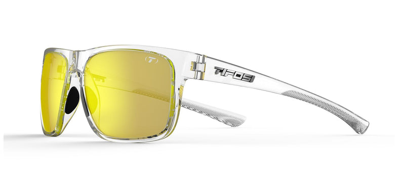 Tifosi Swick Sport Sunglasses - Ideal For Cycling, Golf, Hiking, Pickleball, Running, Tennis and Great Lifestyle Look Crystal Clear/Smoke Yellow