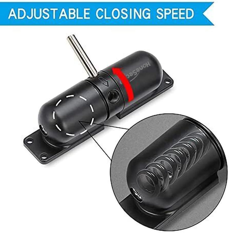Safety Spring Door Closers, Adjustable Closing Door Hinge, Automatic Stopper Fire Rated, to Convert Hinged Doors to Self Closing Doors - Black