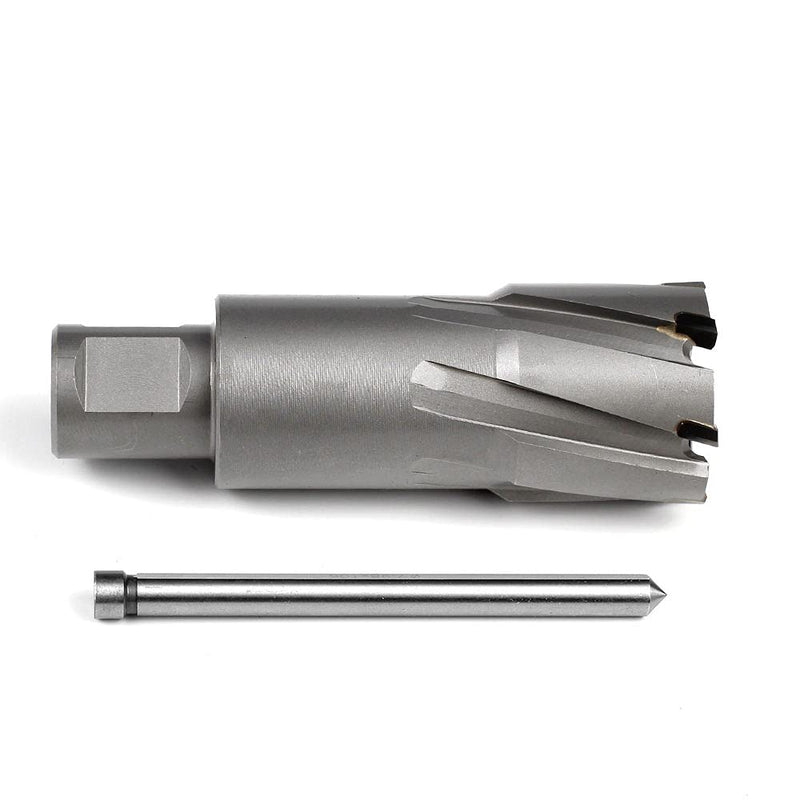 Annular Cutter Carbide JESTUOUS 3/4 Inch Weldon Shank 2 Cutting Depth 1-1/4 Cutting Diameter TCT Two Flat Bit for Drill Press with Pilot Pin