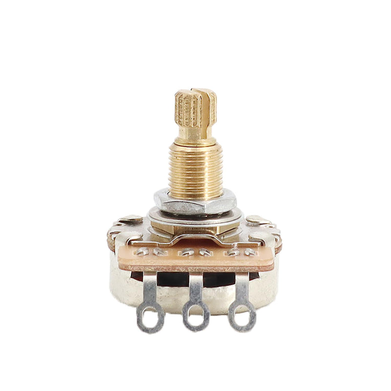 18-Spline 18mm B500K Guitar Potentiometers Split Brass Shaft Audio Taper Pots for Fender Stratocaster Telecaster Guitar Bass Parts (Set of 4) B500K(×4)
