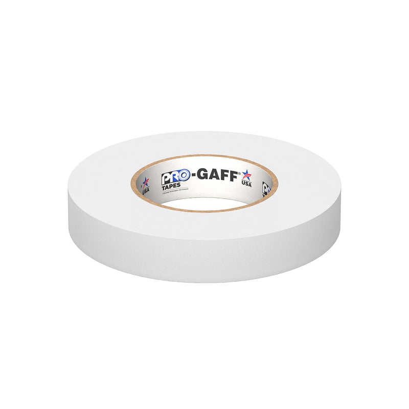 1" Width ProTapes Pro Gaff Premium Matte Cloth Gaffer's Tape With Rubber Adhesive, 11 mils Thick, 55 yds Length, White (Pack of 1)