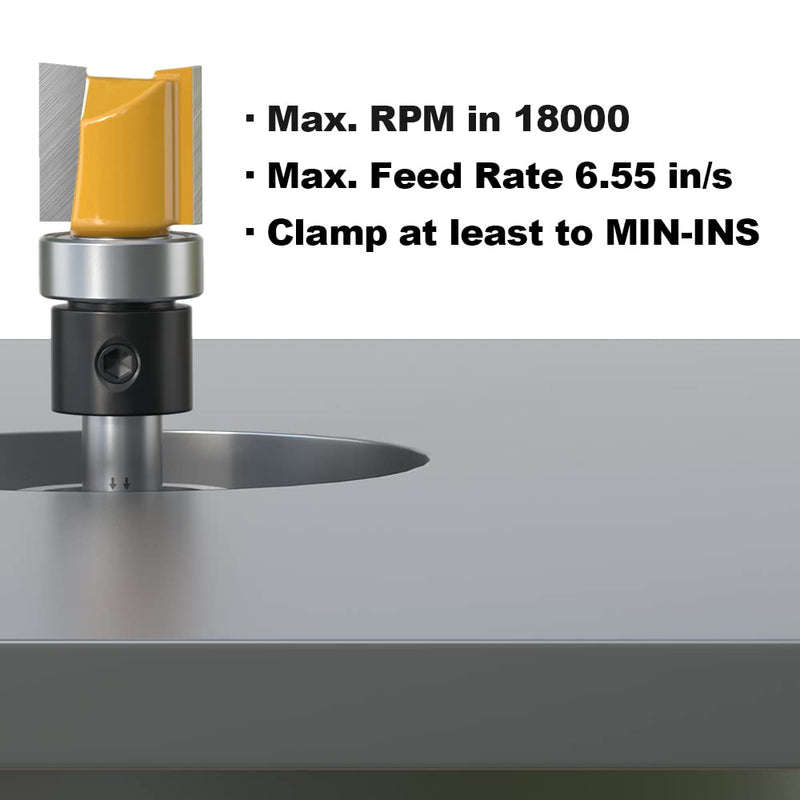 FivePears Pattern Flush Trim Router Bit 1/4 Inch Shank, 1/2 Inch Cutting Diameter, 1/2 Inch Cutting Length, Top Bearing Flush Straight Cut Trim Router Bit for Woodworking Shank Size: 1/4" Cutting Diameter: 1/2" 1/2" Dia - 1/2" CL - 1/4" Shank