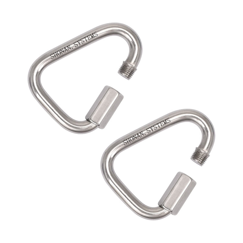 SHONAN 2.9 Inch Delta Quick Link Large Stainless Steel Triangle Quick Links Heavy Duty Triangle Carabiners Marine Grade, 2 Pack, 1535 Lbs Capacity 2.9 Inch, 2 Pack(Marine Grade)