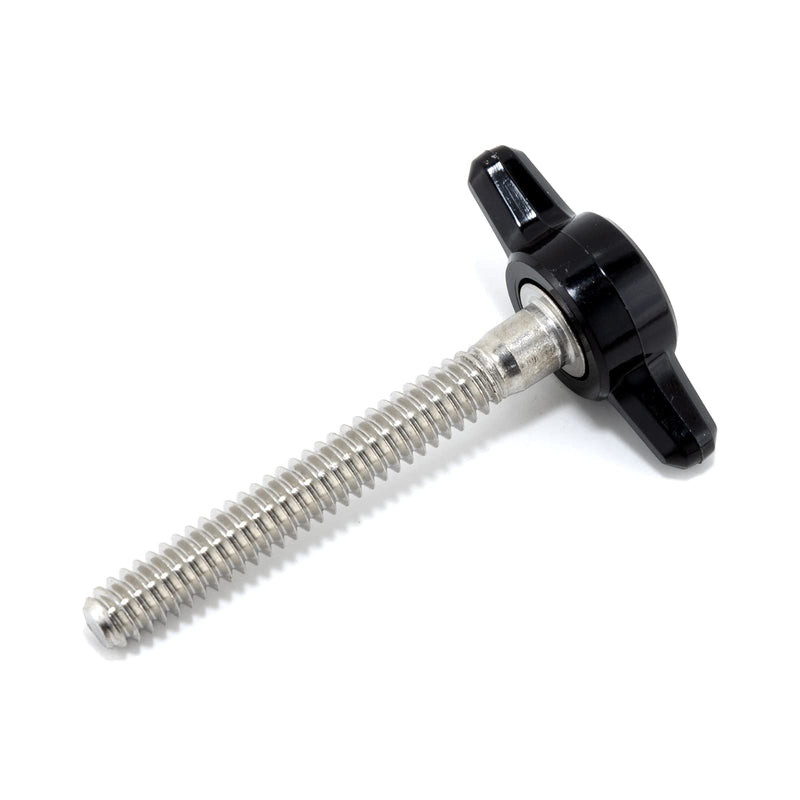 #10-24 x 1-1/2" Thumb Screw Stainless Steel - Black Tee Wing Plastic Knob - Standard/Coarse Thread Thumbscrew - Length: 1.500" - Proudly Built in USA - Package of (4) 4