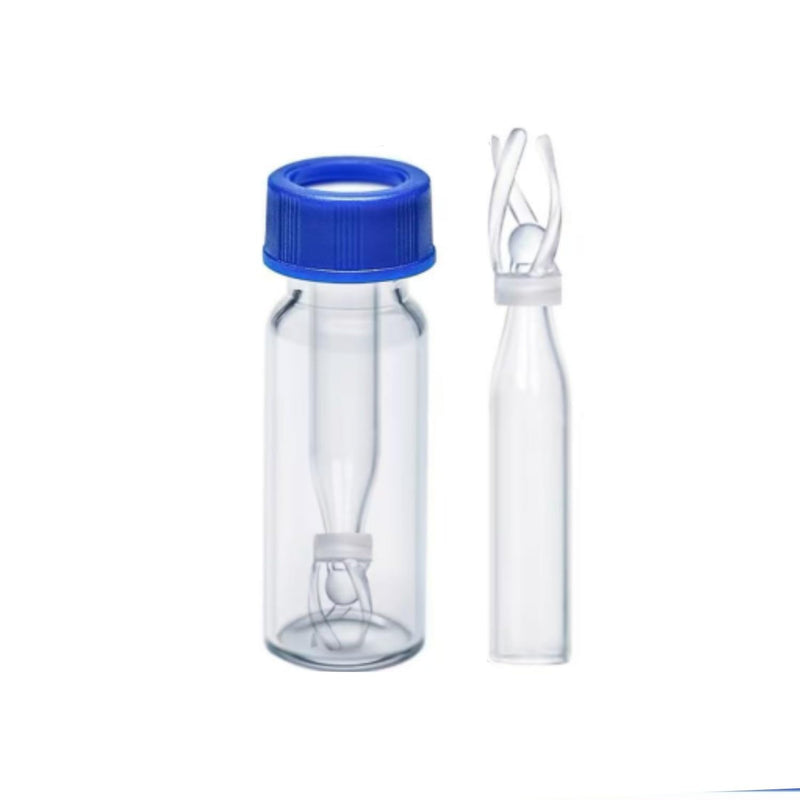Polyspring Insert Clear Glass, 6mm Insert Diameter,HPLC Vial Insert Volume 200µl (Pack of 100) 200ul Glass Insert 6x29mm
