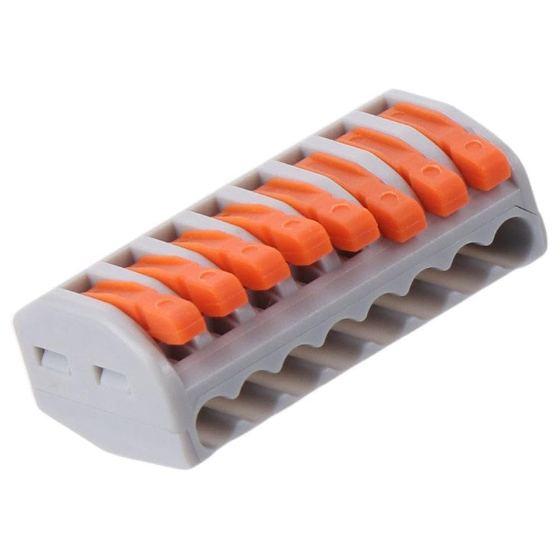 10Pcs Classified Conductor, Useful Compact Terminal, PCT-218 Cable Connect, Tie Rod Nut, Orange 8-Port Wire Connector for Quick Connect