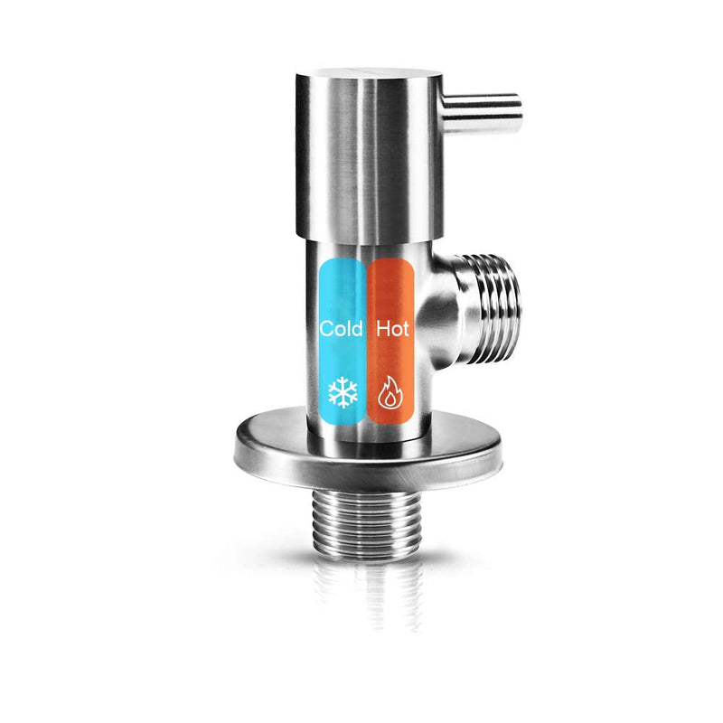 Poeland Modern Quarter Turn Angle Stop Valve 304 Stainless Steel Faucet Triangle Valve 1/2" G thread