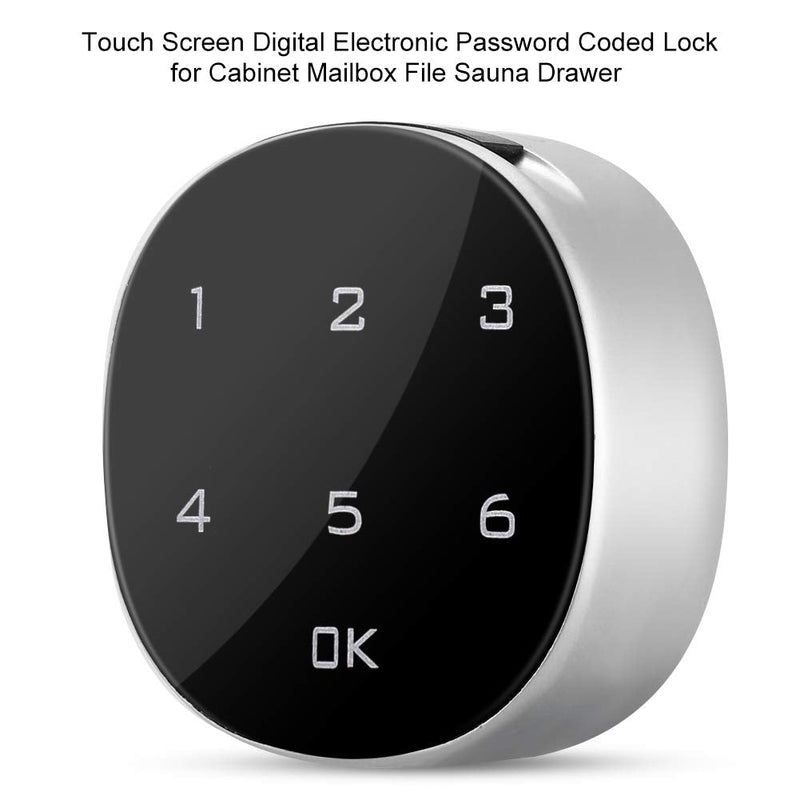 Digital Electronic Coded Lock, Touch Screen Password Lock for Cabinet Mailbox File Sauna Drawer School Lockers Easy to Install
