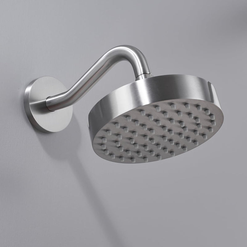 RANDOM 8 Inch S-Shape Curved Shower Arm with Flange,Stainless Steel Brushed Nickel Shower Head Extension Arm,Wall Mounted.RD-91068-8BN