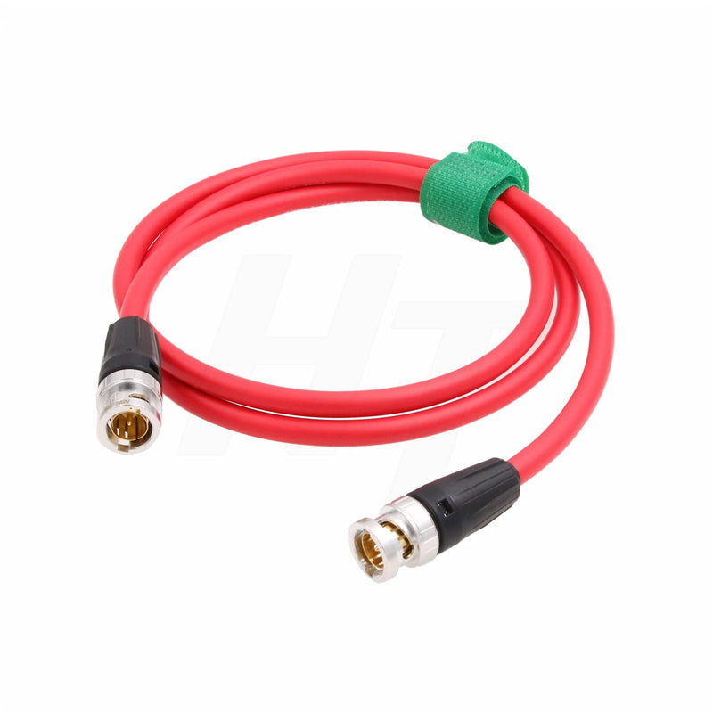 4K 60p 12G BNC SDI Video Coaxial Cable for Atomos Ninja Shogun Monitor Camera Canare LV-61S 75 Ohm, High Flexible Video Cable 1m Red 1 m