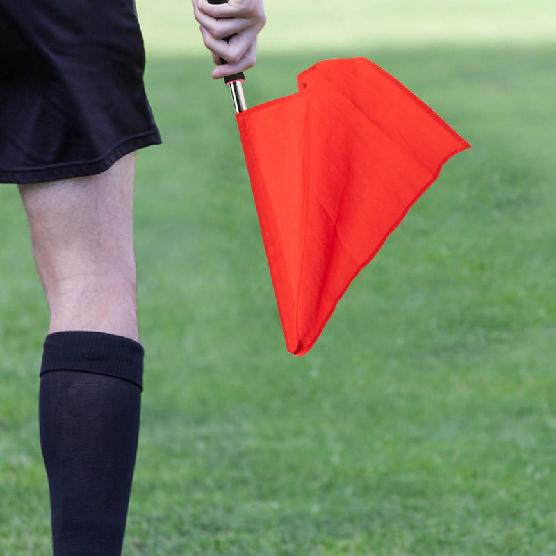 Yardwe 3PCS Referee Flag, Stainless Steel Hand Flag with Sponge Handle, Hand Signal Flag Training Sports Flags for Soccer Volleyball Basketball Football Competition