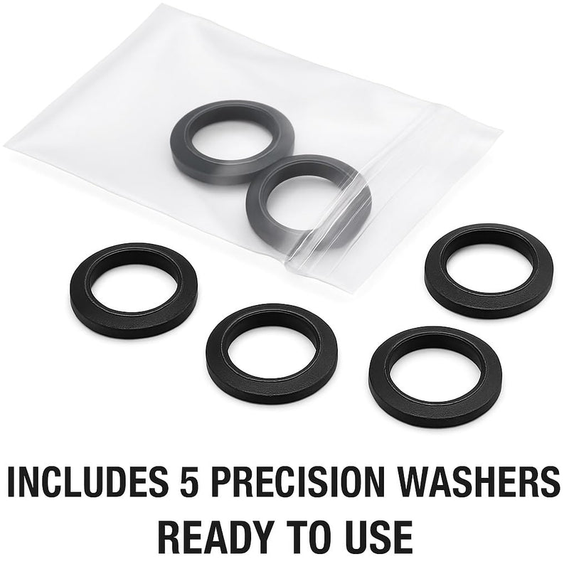 Crush Washers 1/2x28 – Precision Steel Spacers, Black Coated, Anti-Corrosion – 5 Pack for Threaded Applications 1/2 x 28