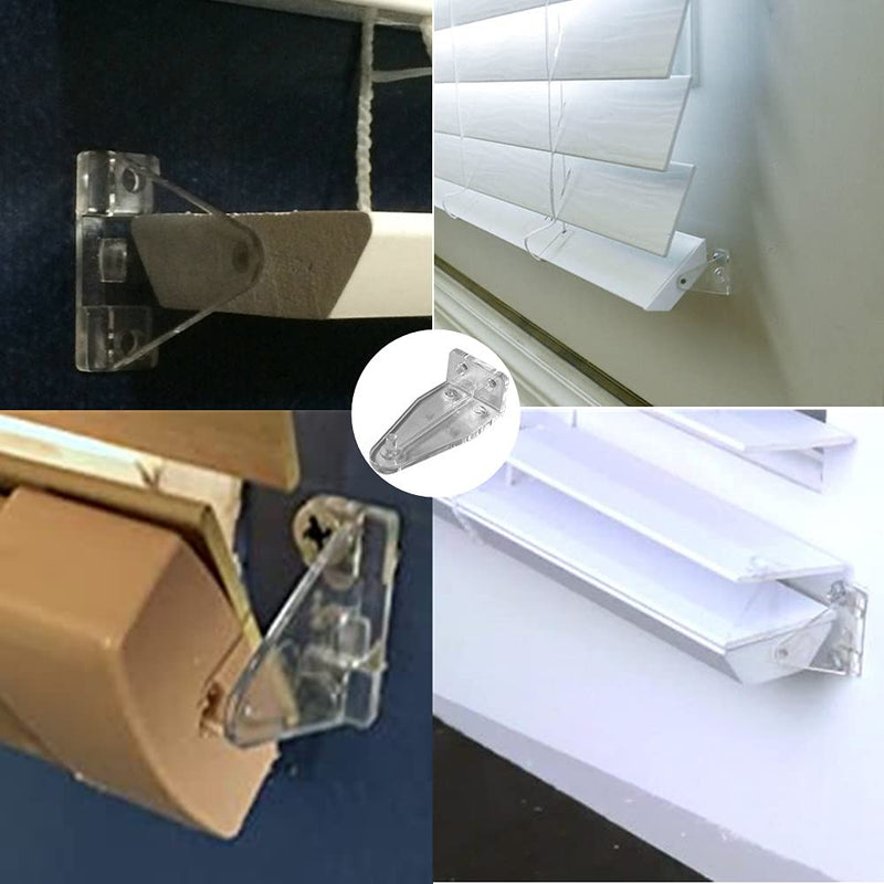 4pcs Hold Down Bracket for 2" Blinds Bottom Rail Hold Clips Clear Plastic with Install Screws 4 2inch