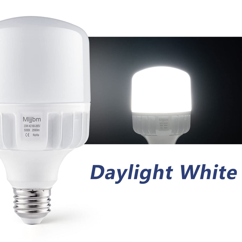 2550LM Super Bright LED Light Bulbs 23W Equivalent 200W, 5000K Daylight White 3-Pack, High Lumen E26 Bulb for Garage Basement Workshop Home Office, Flicker-Free Die-Aluminum Housing for Indoor