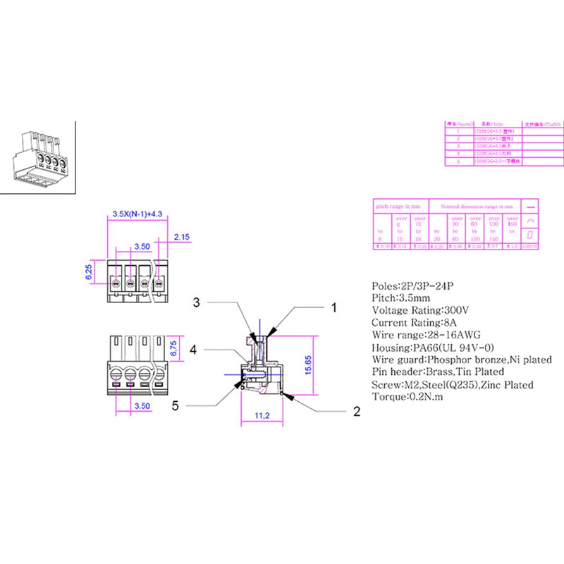 20PCS 4 Pin 3.5mm Pitch PCB Green Pluggable Terminal Block Connector with Separate Screw Hole (20Pcs 4P 3.5MM) 20PCS 4 Pin 3.5mm