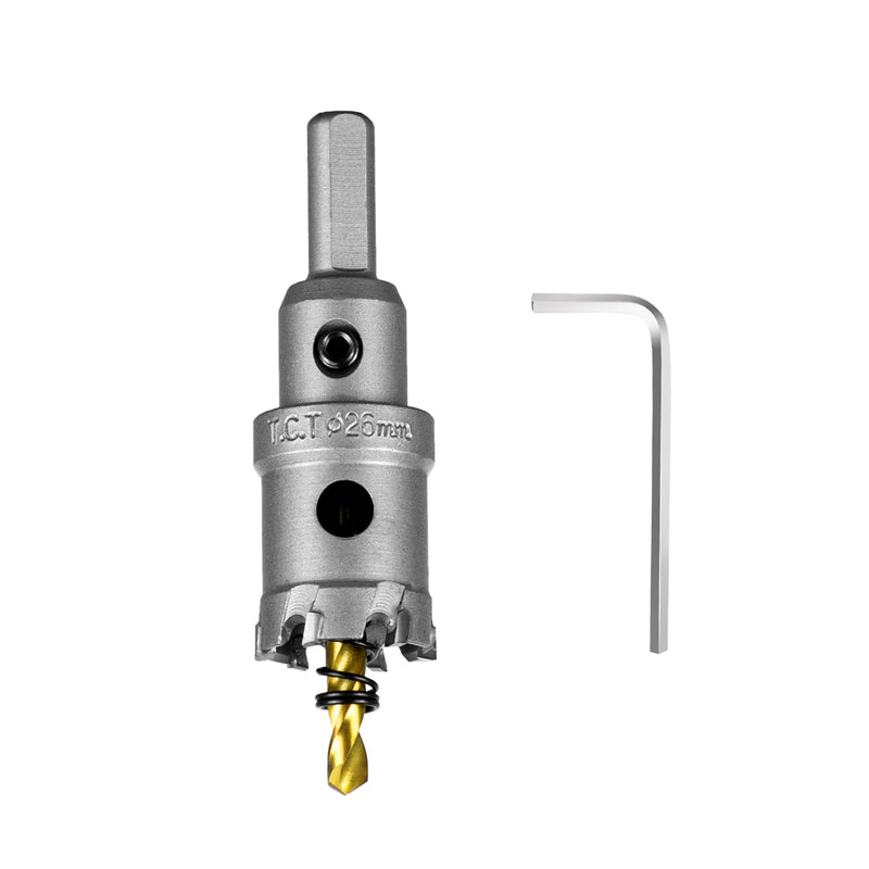 SALI 1" (26mm) TCT Hole Saw Kit Tungsten Carbide Tipped Hole Saw Drill Bit with Titanium-Plated Pilot Drill bit for Metal, Stainless Steel, Iron, Wood, Plastic 1 in