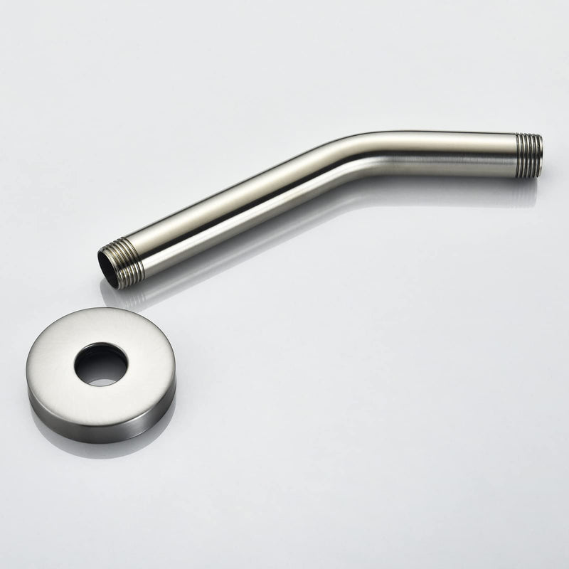 123815BN Replacement For Moen 8 Inches Anti-leakage Ceiling Wall Mounted Bend Accessories-Basic Shower Arm and Flanged,Made of Solid Brass,Brushed Nickel bend 8 Inches Brushed Nickel