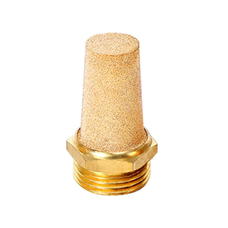 Beduan 3 Pcs Pneumatic Brass Exhaust Muffler Filter, 1/4" Male Thread Hex Sintered Silencer Air Line Fitting 1/4" NPT (3 Pcs)