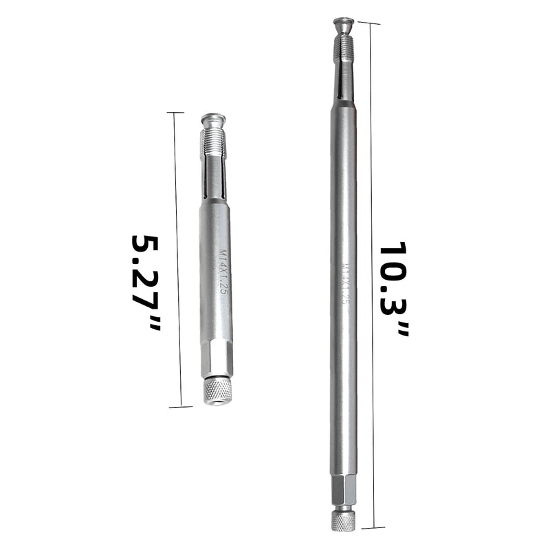 DPTOOL 14mm Back Tap Spark Plug Thread Repair Tool M14x1.25 Thread Chase Tap Kit 2 Pack Length 5.27″ and 10.3" M14