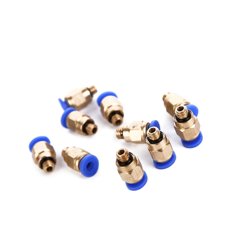 Eowpower 10 Pieces PC4-M6 Pneumatic Straight Fitting Joint for Outer Diameter 4 mm Nylon Tube, M6 Thread