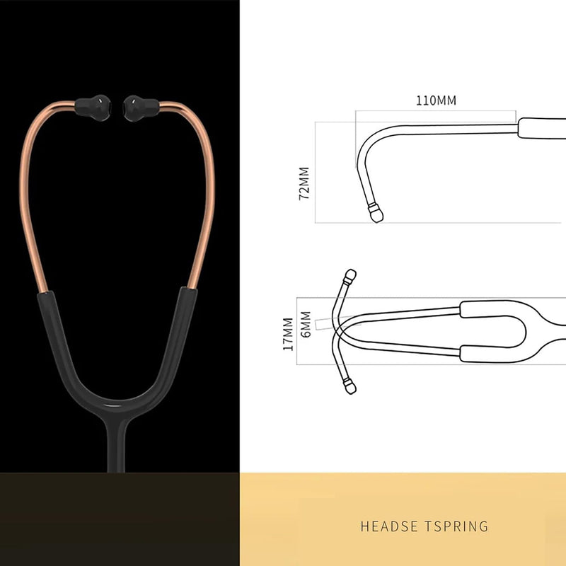 MaiWieel-Classic Stethoscope Rose Gold Single Head Stethoscope for Nurses Doctor,EMT Student,Home Medical, Estetoscopio Doctor Accessories Medical Supplies.Alloy Chestpiece,Soft Eartips (Rose gold)