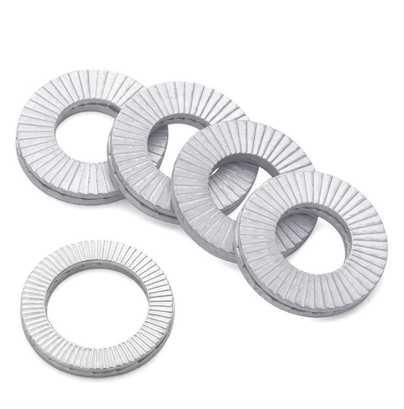 Double Layer self-Locking washers Anti-Loosening Washers Belleville Washers Vibration-Resistant Locking Fasteners for Automotive, Industrial Machinery, Construction Equipment & Maintenance (5/16,12) 5/16" 12