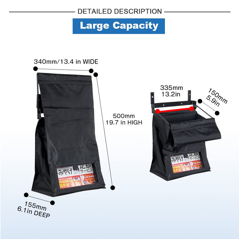 Indoor Wall Mount Mail Catcher Bag Door Slot Post Box Basket Mail Boxes Organizer Security Large Capacity Black