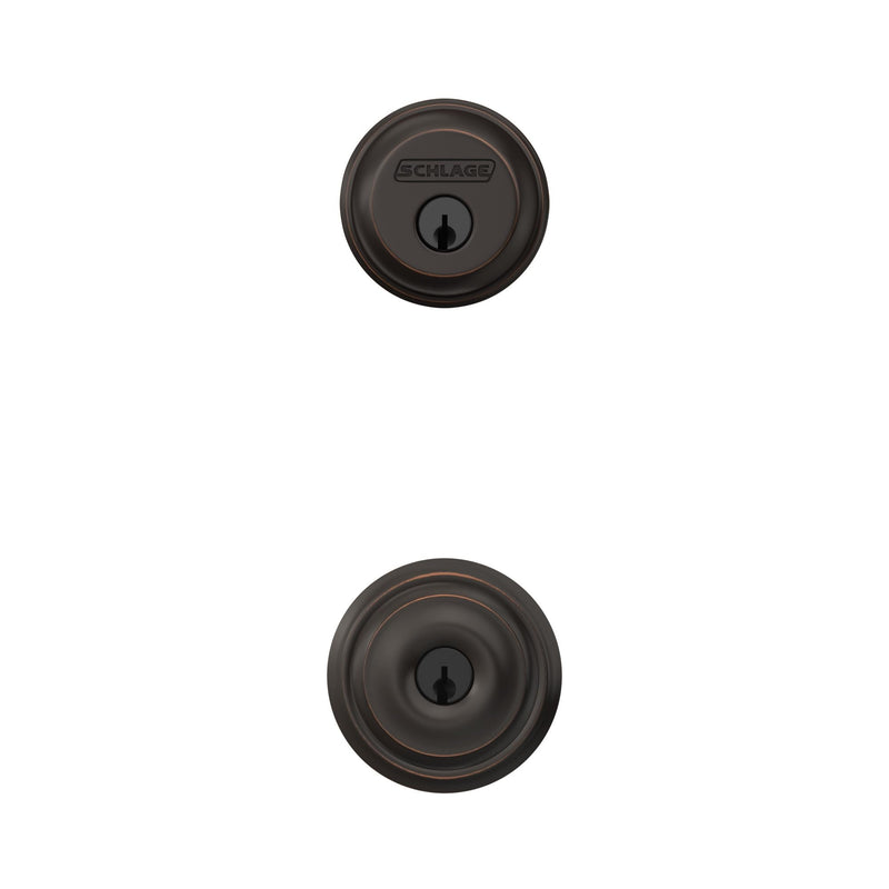 SCHLAGE FB50NVGEO716 Georgian Entry Deadbolt Lock, Aged Bronze Pack of 1