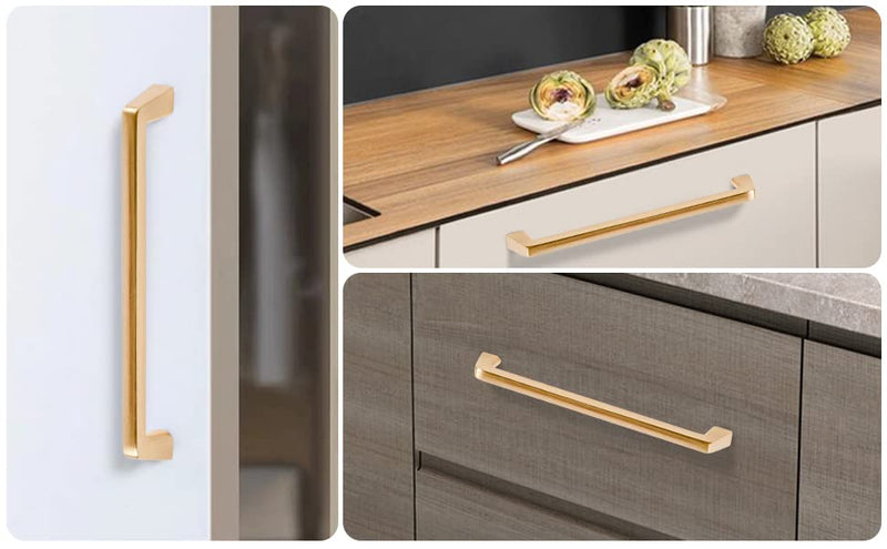 MUMU 5-inch Gold Kitchen Cabinet Handles Kitchen pulls for cabinets Long Cabinet Handles（Product Weight82g）