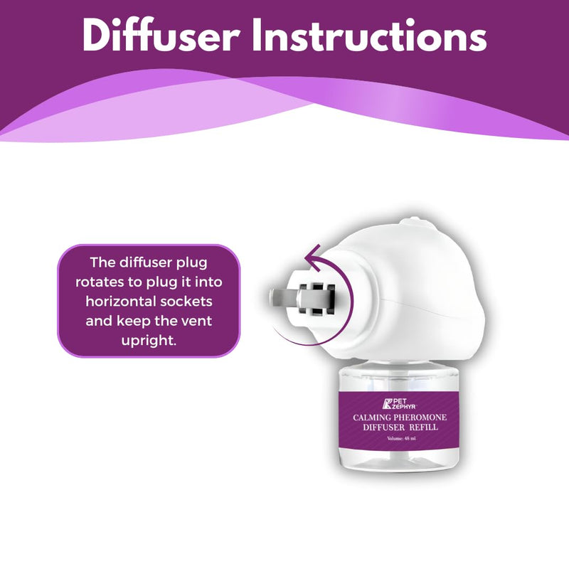 Cat Calming Pheromone Diffuser - 1 Diffuser Head & 2 Refills for 60 Days - Anxiety Relief Cat Essentials Products - Calm Cats Accessories - Cat Pee Prevention Supplies