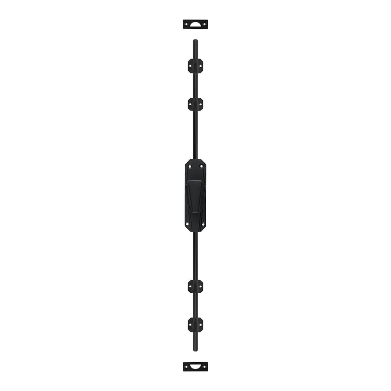 A29 Hardware 2 Feet Classic Style Iron Cremone Bolt for Cabinets, Black Powder Coat Finish Octagon BPC