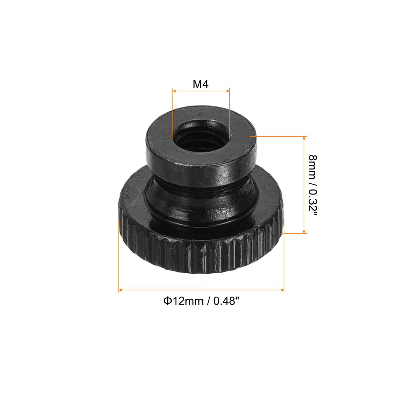 uxcell Knurled Thumb Nut, 20Pcs M4x0.7mm Iron Round Knobs Fasteners for 3D Printer Parts, Black M4