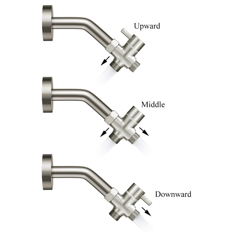 Solid Brass 3-way G1/2 Shower Diverter (Brushed Nickel) Brushed Nickel