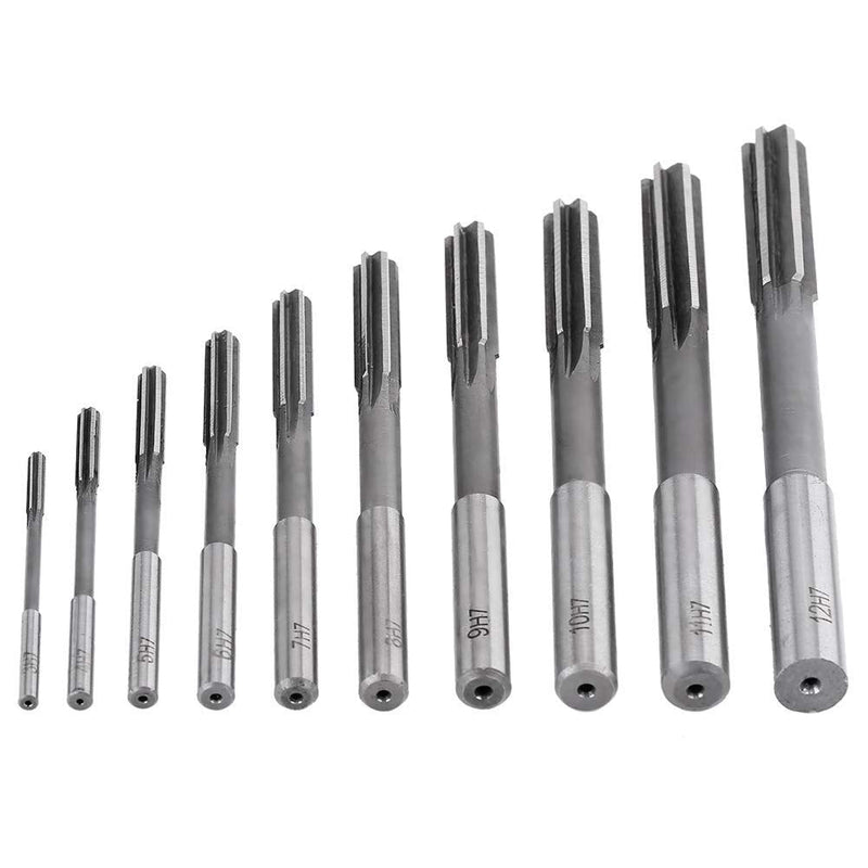 Metric Reamer Set HSS Straight Shank 10Pcs 3-12mm