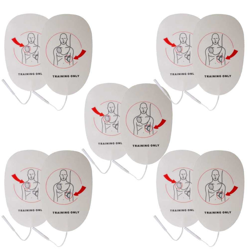WNL Products AED Trainer Pads - 5 Pack Replacement Practi-Trainer Electrode Pads XFTAP Compatible with WL120ES10 and WL220ES0 Practi-Trainers (Adult Pads) Adult
