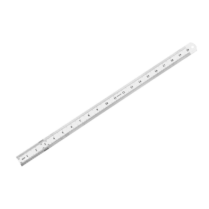 Metal Straight Edge Ruler - [ 500mm 20 Inch Metric ] Stainless Steel 0.7mm Thickness Centimeters Rulers for Precision Measuring Use, with Hang-up Hole 1