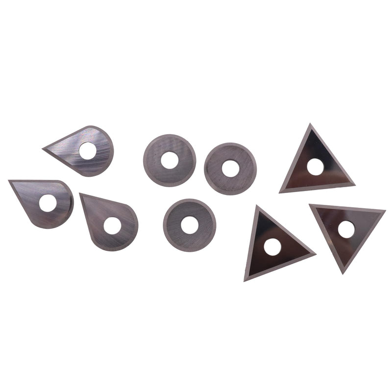 9Pcs 1" Round/Drop/Triangle Carbide Paint Scraper Blade for 1" Scraper
