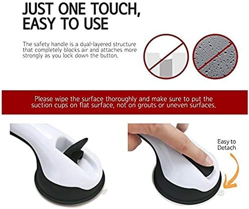 FChome 2 Pieces Handrail Strong Suction Cup Nursing Door Handle Safety Multi-Grip Door Knob Handle for Bathtubs Bathtubs Bathrooms Toilet/Bath Assistance Elderly People Fall Prevention (Black) - NewNest Australia