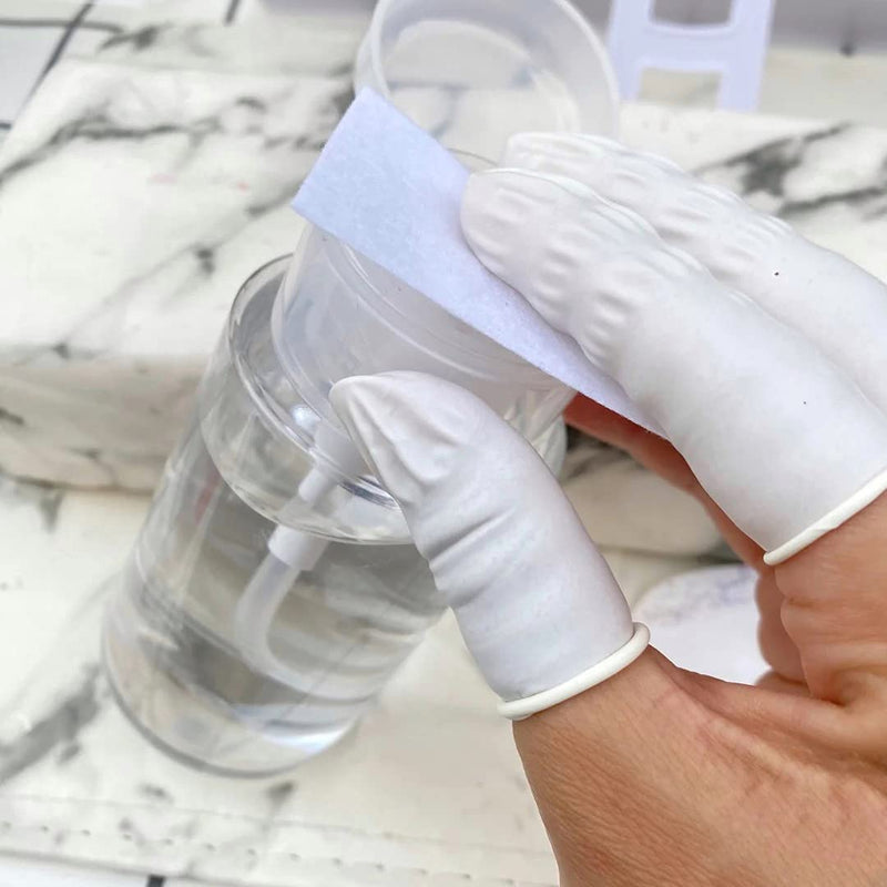 BTYMS 400 Count Latex Finger Cots Small Fingertip Gloves Disposable Finger Rubber Tips Protector Anti-Static Small (Pack of 400)
