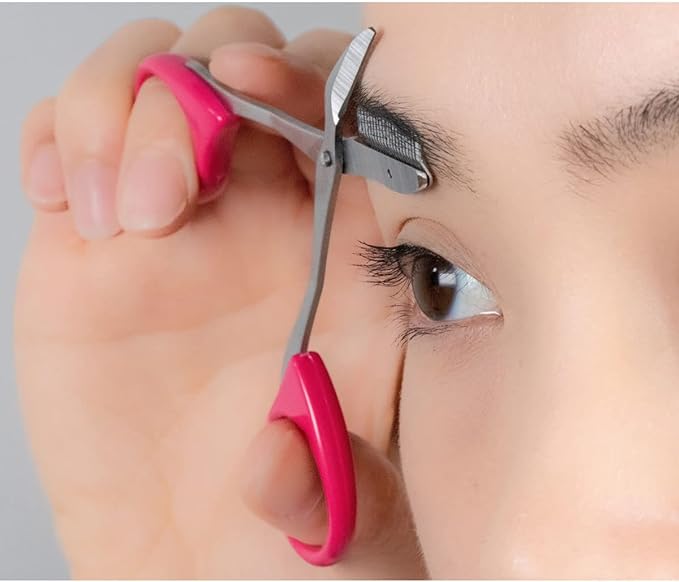 Greenbell Stainless Steel Eyebrow Scissors with Brow Scissors Pink MI-248 Silver 1pc (x1) - NewNest Australia