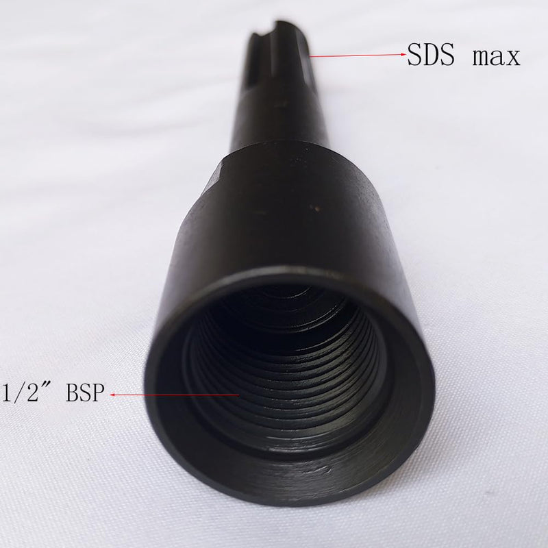 Core Drill Bits Adapter SDS Max Shank for Conversion Drilling Thread (Female:1/2 BSP, Length:155mm) Female:1/2 BSP, Length:155mm