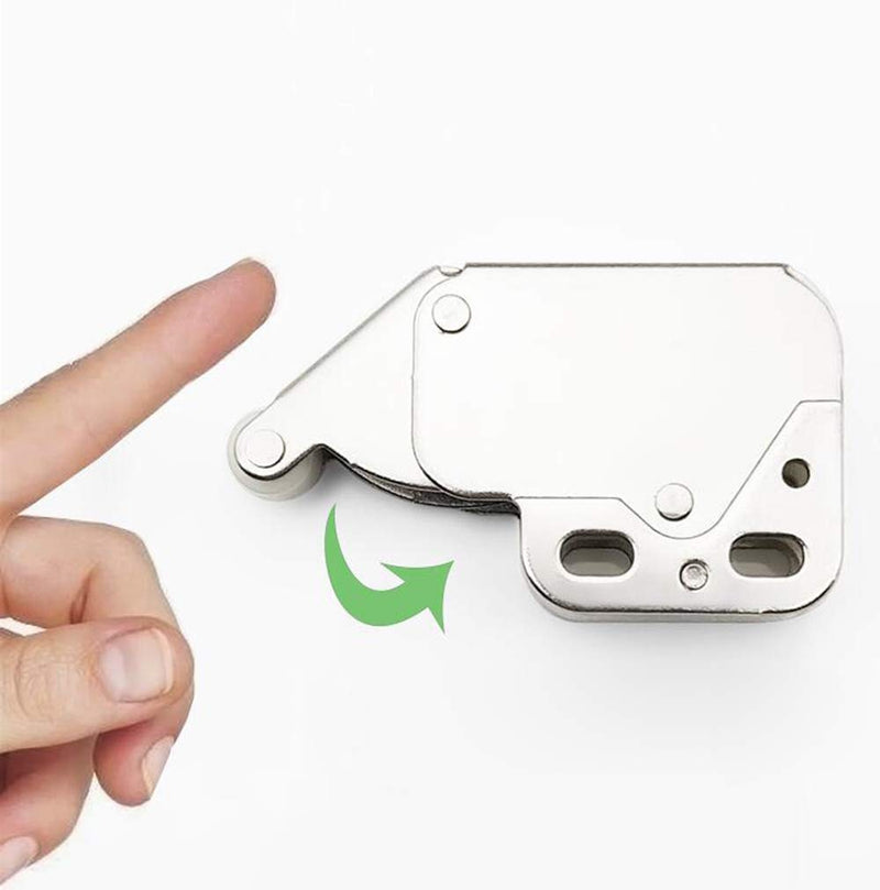 （4 Pack ） Automatic Spring Snap System Push-in Touch Lock Mini Tip Latch Cabinet Door Furniture Safety Lock