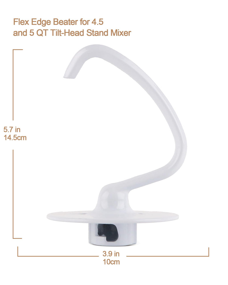 C-shaped K45DH Coated Dough Hook, Attachment for KitchenAid 4.5-5.0 Quart Bowel, Compatible with KitchenAid K45 K45SS KSM90 KSM150 Tilt-Head Stand Mixers
