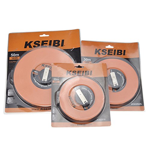 KSEIBI 302925 Long Fiberglass Tape Measure Double Face Printing Inch/Metric for Construction Work (100ft / 30m) 100ft / 30m
