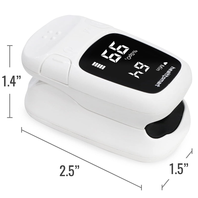 Healthsmart Digital Fingertip Sport Pulse Oximeter, Fast Results, FSA HSA Eligible, Easy-To-Read LED Display, Auto-Shutoff White OLED ONE SIZE