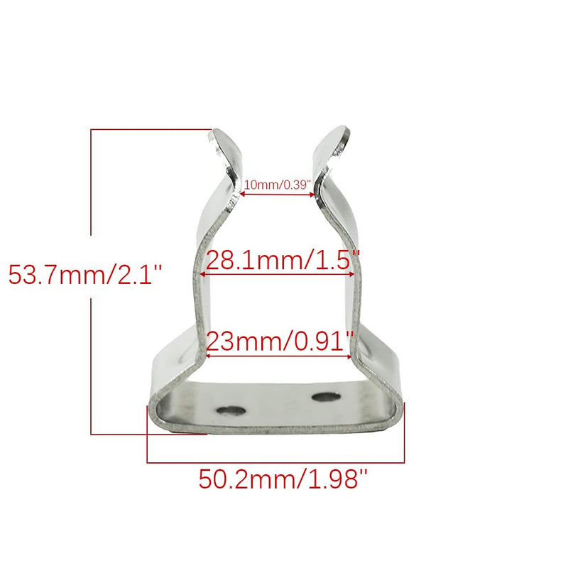 Stainless Steel Boat Hook Spring Clamp Holder Bracket Clip 2-LARGE 1"-1-3/4"