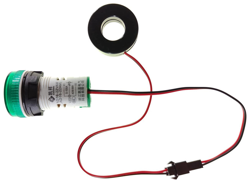 3pcs AC Current and Voltage Indicator with Two-Digit Display, 22mm Round Head LED Multi-Function Measuring Instrument Monitor Green red Yellow V . A