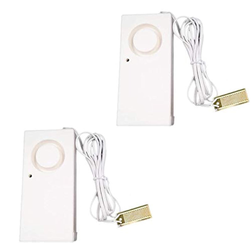 Ximimark 2Pcs Water Leak Alarm Flood Level Bath Tub Sink Overflow Detector Sensor Home Garage Kitchen Security Alert 120db